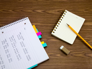 Thai; Learning New Language Writing Words on the Notebook