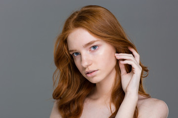 Fototapeta premium Beauty portrait of a pretty redhead woman