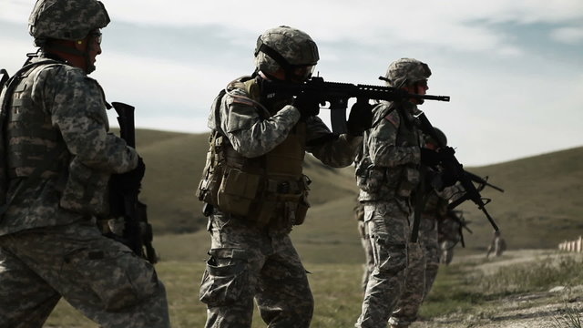 Soldiers shooting during target practice