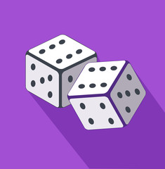Dice Flat Design on Background