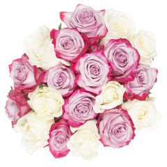 bouquet of crimson roses and white