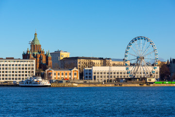 Fototapeta na wymiar Day time Helsinki harbor