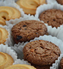 chocolate cookie in paper tray