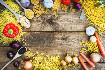 Pasta with fresh vegetables 