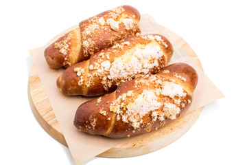 Delicious croissants with crunchy sugar.
