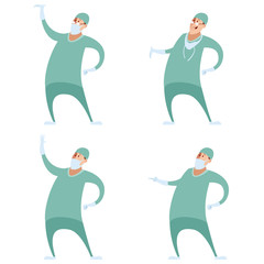 Naklejka premium Set of surgeons