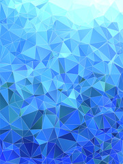 Blue abstract geometric rumpled triangular low poly style vector illustration graphic background