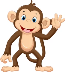 Poster Cute monkey waving
