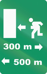 Road sign used in Italy - Emergency exit