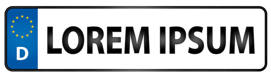 Deutsches Auto-Kennzeichen Nummerntafel mit Textfreiraum Illustration