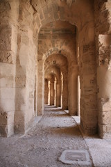 Ancient amphitheater in El Jem, Tunisia