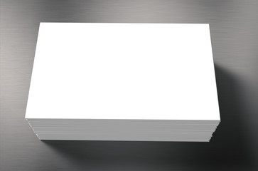 3d rendered stack of blank name cards