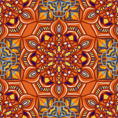 Vector seamless texture. Beautiful colored pattern for design and fashion with decorative elements