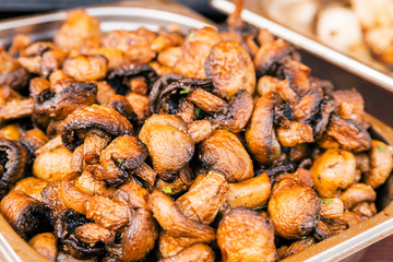 Cooking mushrooms on the grill