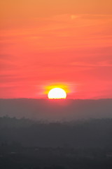 Light of sunset with mountain in Phetchabun province, Thailand