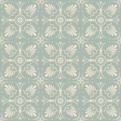 Elegant antique background image of round flower fan shape pattern.
