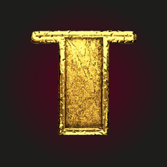 t vector golden letter