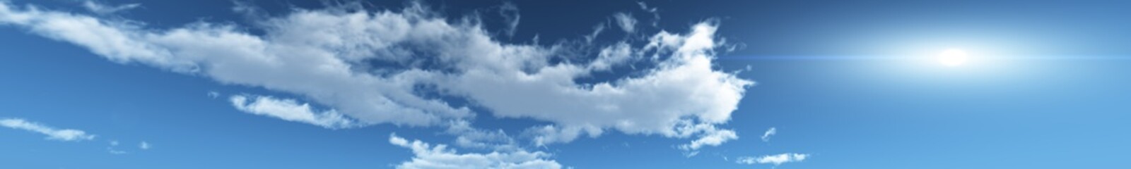 panorama sky skyline, clouds, sun in the clouds