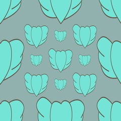 Beautiful hearts with wings. Seamless texture