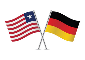 Liberian and German  flags. Vector illustration.