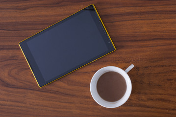 Fototapeta na wymiar coffee and tablet