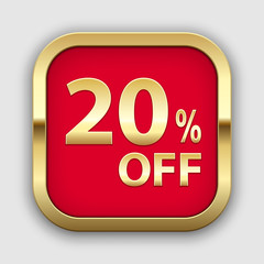 20% off plate in golden frame