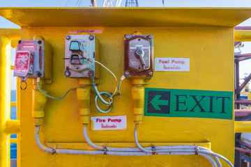 Foam, water and fuel valve panel