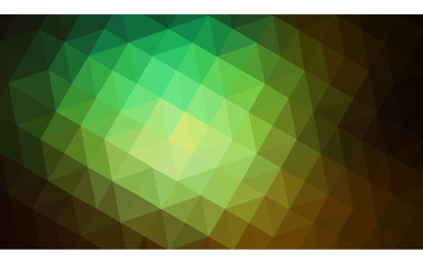 Fototapeta premium Dark green polygonal design illustration, which consist of triangles and gradient in origami style.