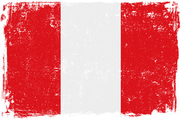 Peru Vector Flag on White - obrazy, fototapety, plakaty