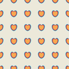 Bright hearts in the style of bollywood. Seamless texture