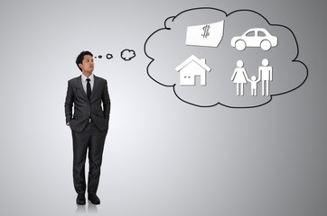 Business man with insurance idea