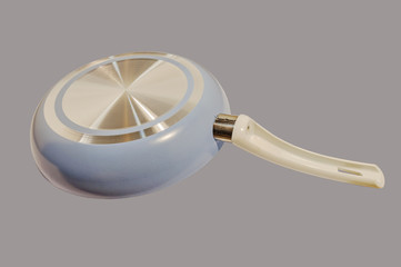 Fototapeta premium Bottom frying pan isolated on grey background