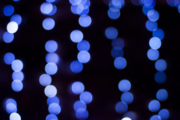 Blurry blue christmas lights