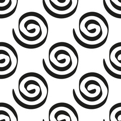 Seamless pattern with spiral curls. Vector repeating texture. 