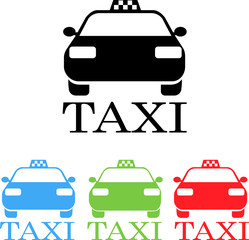 vector taxis in four colors  
