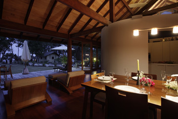 Dining room in late evening