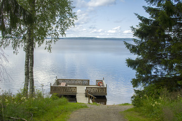 Причал на озере в финляндии