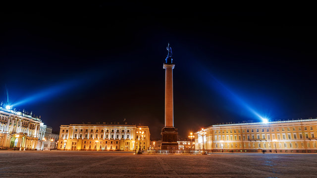 Palace Square in St. Petersburg winter night view