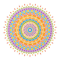 Colorful handdrawn mandala