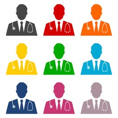 Doctor icons set