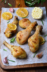 Chicken Legs with Lemon, Garlic and Rosemary
