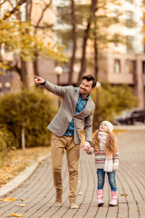 Fototapeta premium Family walk autumn