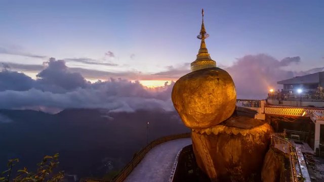 Golden Rock sacred balancing rock of Myanmar.
