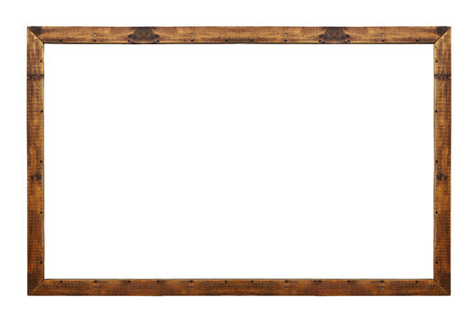 Empty wooden frame isolated on white