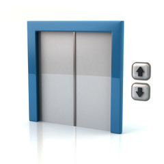 Illustration of blue elevator