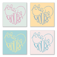 Set of 4 posters with hand drawn lettering.