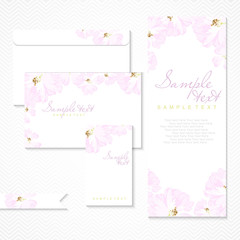 Vector card with pastel pink roses