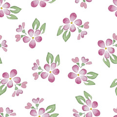 Seamless Patterns with watercolor flowers