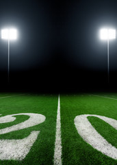 Football field illuminated by stadium lights © Mariusz Blach