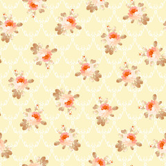 Vintage seamless pattern with pastel roses